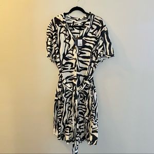 NWT Linen blend prints shirt dress 2X Ava & Viv